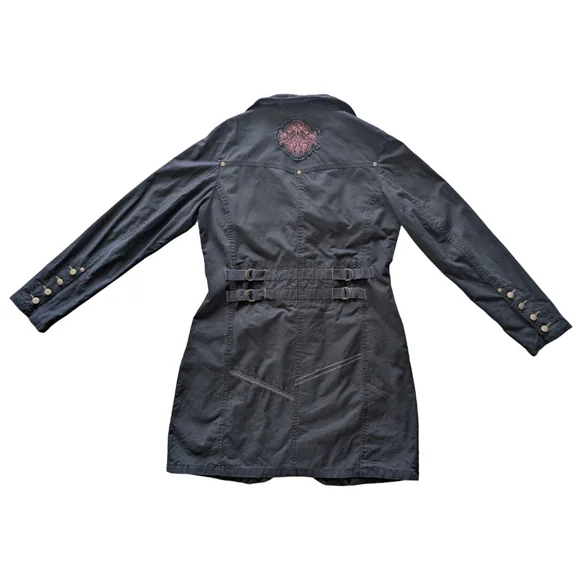 Vintage Groggy Women's Extra Large Black Boho Hippe Button Up Coat - Picture 3 of 5